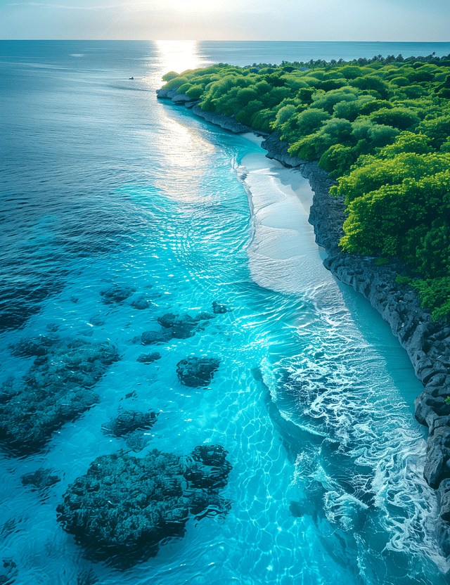 Nature landscape with beach view